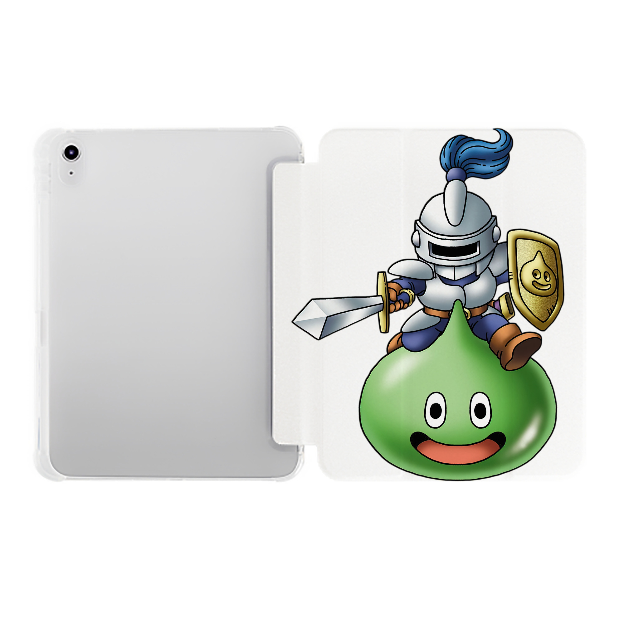 （画像用） ドラゴンクエスト Doragon Kuesuto Dragon Quest IPad ケース ペン収納付き 三つ折りスタンド PUレザー×シリコン 対応機種9.5/10.5/10.9インチ